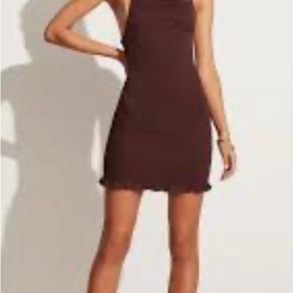 Faithful the Brand Truffle Brown Smocked Tie-Back Ruffle-edge Mini - Picture 5 of 5